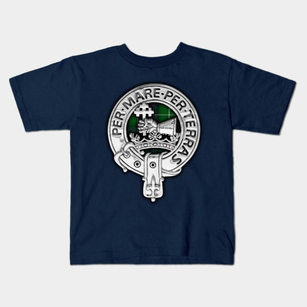 Clan MacDonald of the Isles Crest & Tartan Kids T-Shirt by Taylor'd Designs
